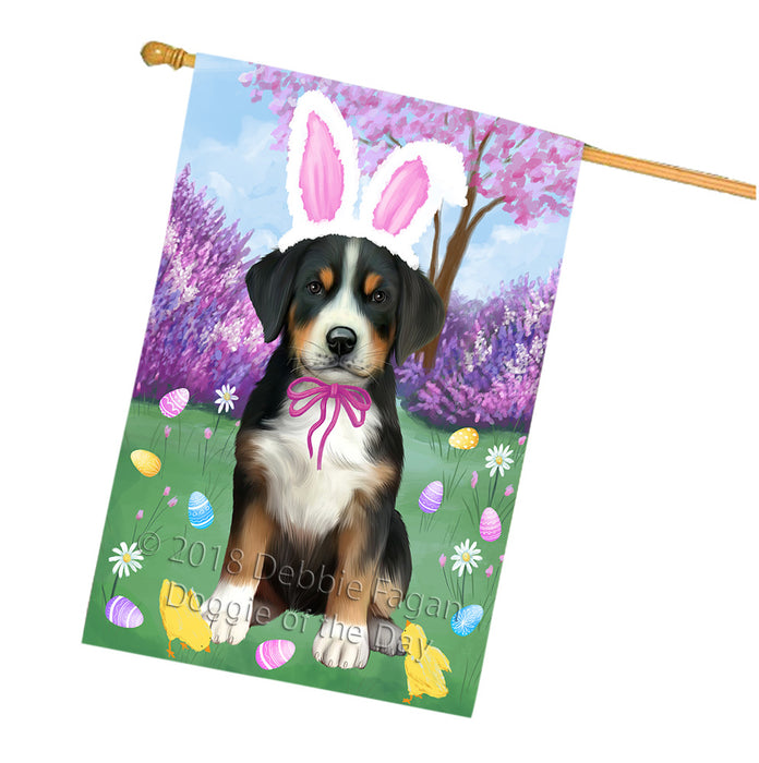 Easter Holiday Greater Swiss Mountain Dog House Flag FLG57615