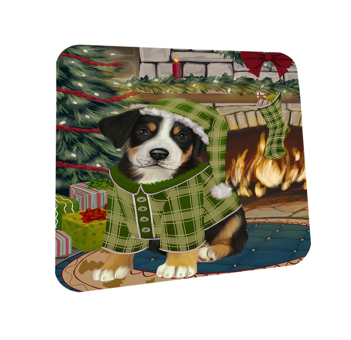 The Stocking was Hung Greater Swiss Mountain Dog Coasters Set of 4 CST55289