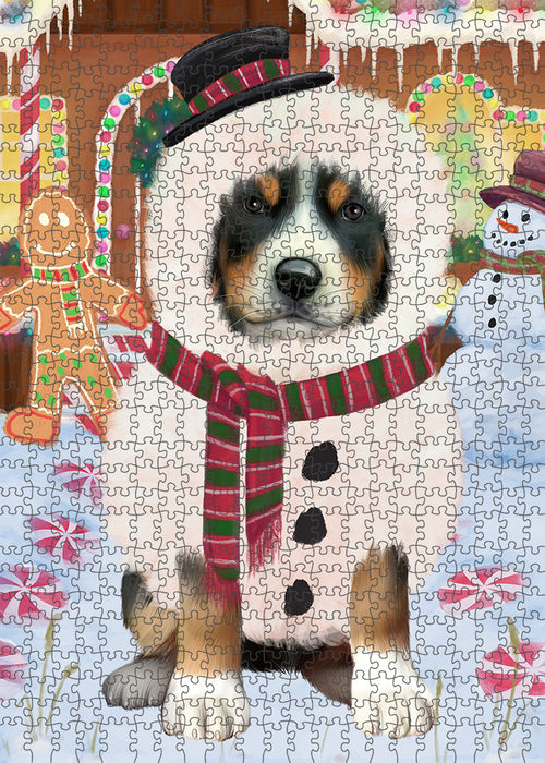 Christmas Gingerbread House Candyfest Greater Swiss Mountain Dog Puzzle with Photo Tin PUZL93628
