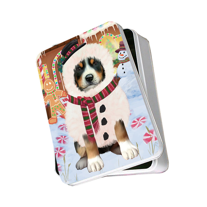 Christmas Gingerbread House Candyfest Greater Swiss Mountain Dog Photo Storage Tin PITN56300