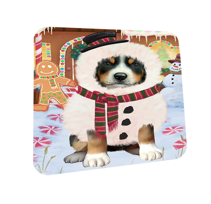 Christmas Gingerbread House Candyfest Greater Swiss Mountain Dog Coasters Set of 4 CST56315