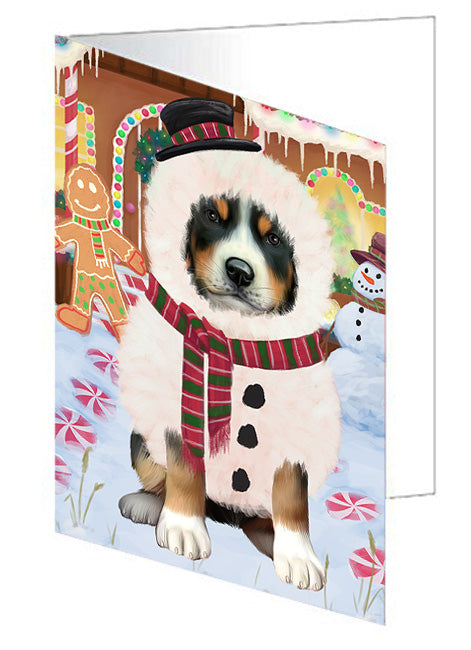 Christmas Gingerbread House Candyfest Greater Swiss Mountain Dog Handmade Artwork Assorted Pets Greeting Cards and Note Cards with Envelopes for All Occasions and Holiday Seasons GCD73586