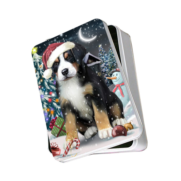 Have a Holly Jolly Greater Swiss Mountain Dog Christmas Photo Storage Tin PITN51659
