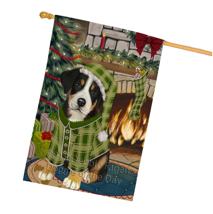 The Stocking was Hung Greater Swiss Mountain Dog House Flag FLG55760