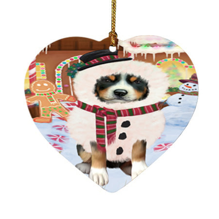 Christmas Gingerbread House Candyfest Greater Swiss Mountain Dog Heart Christmas Ornament HPOR56713
