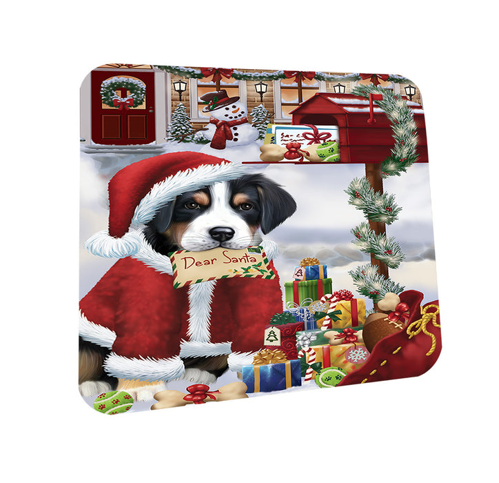 Greater Swiss Mountain Dog Dear Santa Letter Christmas Holiday Mailbox Coasters Set of 4 CST53499