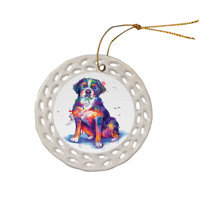 Watercolor Greater Swiss Mountain Dog Ceramic Doily Ornament DPOR57384