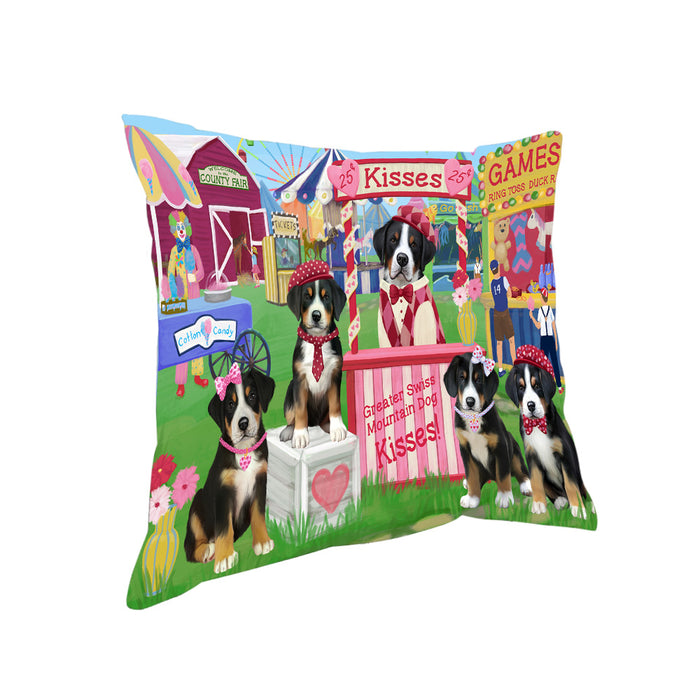 Carnival Kissing Booth Greater Swiss Mountain Dogs Pillow PIL77644