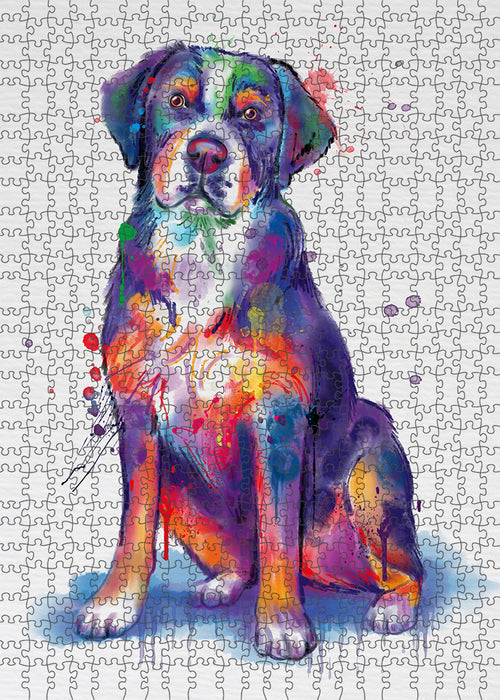 Watercolor Greater Swiss Mountain Dog Puzzle with Photo Tin PUZL97164