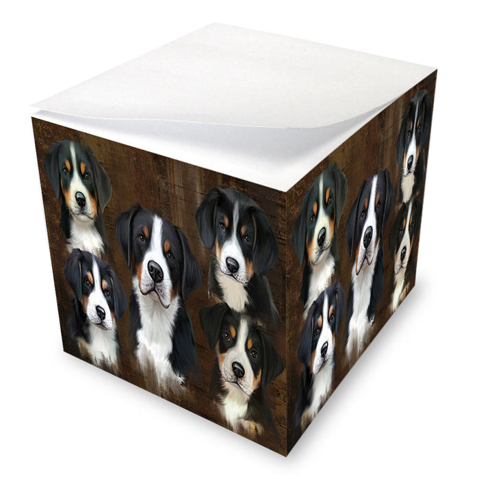 Rustic 5 Greater Swiss Mountain Dog Note Cube NOC55782