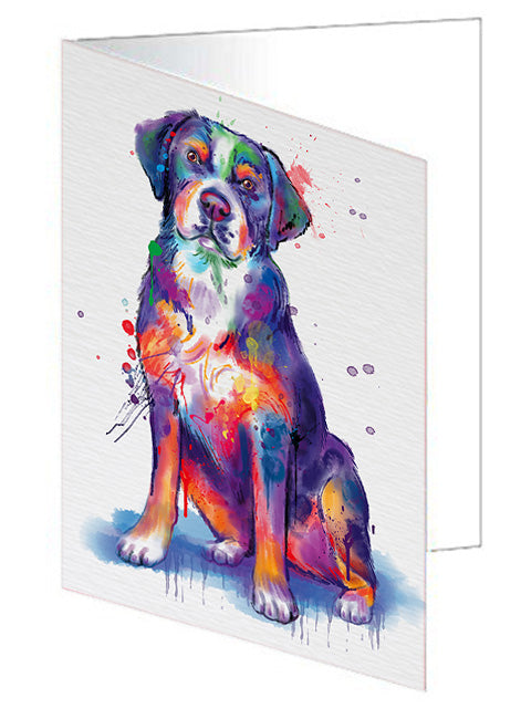 Watercolor Greater Swiss Mountain Dog Handmade Artwork Assorted Pets Greeting Cards and Note Cards with Envelopes for All Occasions and Holiday Seasons GCD76781