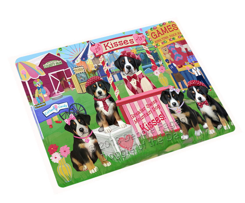 Carnival Kissing Booth Greater Swiss Mountain Dogs Large Refrigerator / Dishwasher Magnet RMAG97296