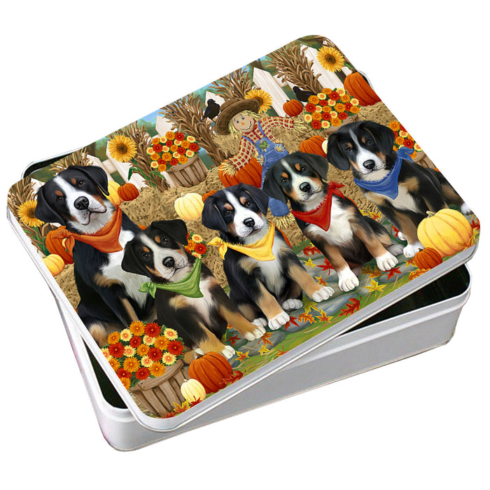Harvest Time Festival Day Greater Swiss Mountain Dogs Photo Storage Tin PITN52372