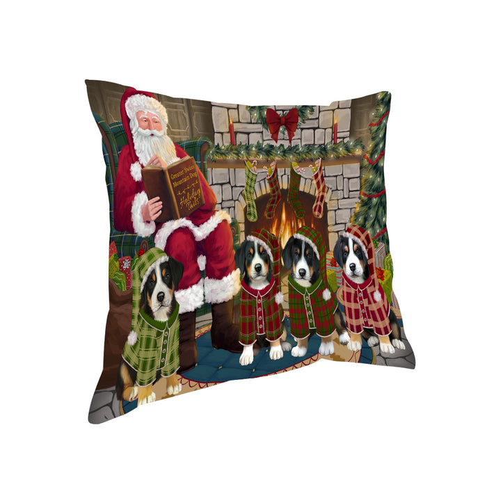 Christmas Cozy Holiday Tails Greater Swiss Mountain Dogs Pillow PIL69444