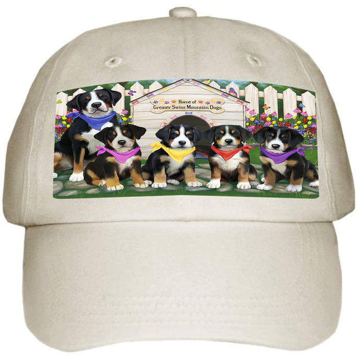 Spring Dog House Greater Swiss Mountain Dogs Ball Hat Cap HAT60357