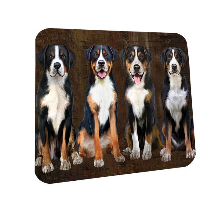 Rustic 4 Greater Swiss Mountain Dogs Coasters Set of 4 CST54319