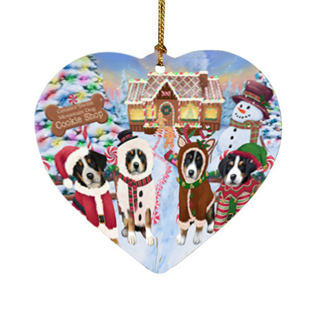 Holiday Gingerbread Cookie Shop Greater Swiss Mountain Dogs Heart Christmas Ornament HPOR56761