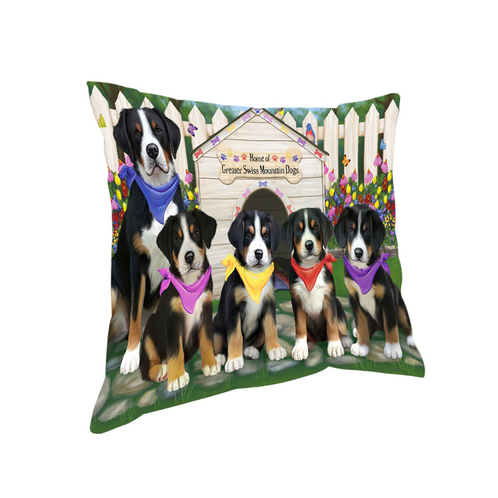 Spring Dog House Greater Swiss Mountain Dogs Pillow PIL64988