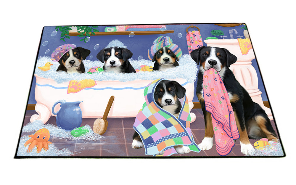 Rub A Dub Dogs In A Tub Greater Swiss Mountain Dogs Floormat FLMS53565