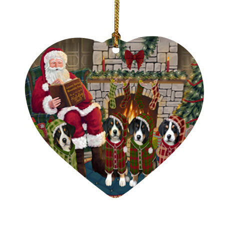 Christmas Cozy Holiday Tails Greater Swiss Mountain Dogs Heart Christmas Ornament HPOR55485