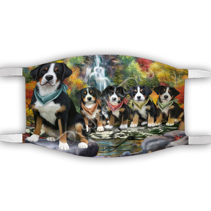 Scenic Waterfall Greater Swiss Mountain Dogs Face Mask FM49307