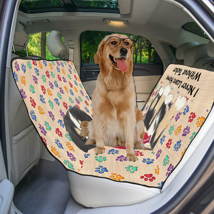 Personalized I Never Leave Home Paw Print Greater Swiss Mountain Dogs Pet Back Car Seat Cover