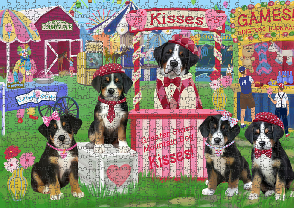 Carnival Kissing Booth Greater Swiss Mountain Dogs Puzzle with Photo Tin PUZL91556