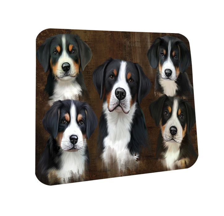 Rustic 5 Greater Swiss Mountain Dog Coasters Set of 4 CST54094