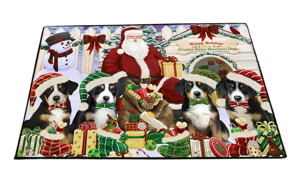 Christmas Dog House Greater Swiss Mountain Dogs Floormat FLMS51873