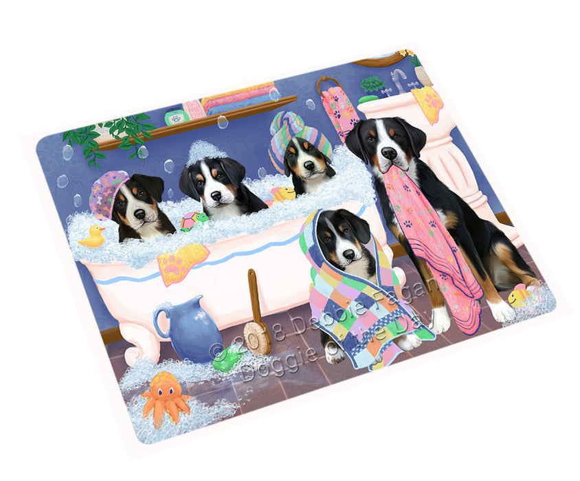 Rub A Dub Dogs In A Tub Greater Swiss Mountain Dogs Large Refrigerator / Dishwasher Magnet RMAG103032