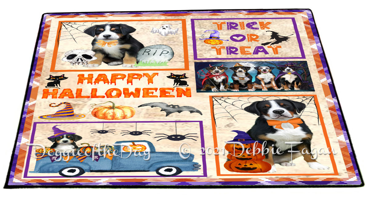 Happy Halloween Trick or Treat Greater Swiss Mountain Dogs Indoor/Outdoor Welcome Floormat - Premium Quality Washable Anti-Slip Doormat Rug FLMS58111