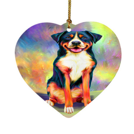 Paradise Wave Greater Swiss Mountain Dog Heart Christmas Ornament HPOR56427
