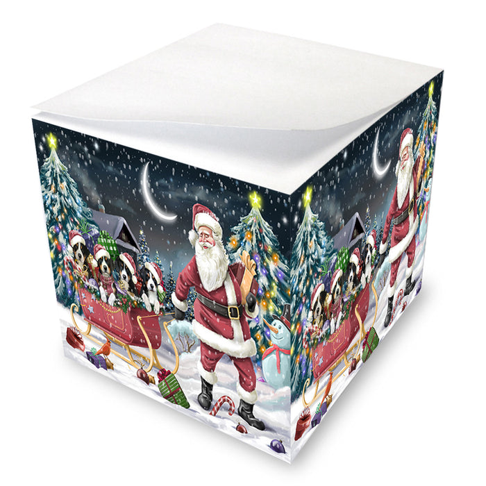 Santa Sled Dogs Christmas Happy Holidays Greater Swiss Mountain Dogs Note Cube NOC51720