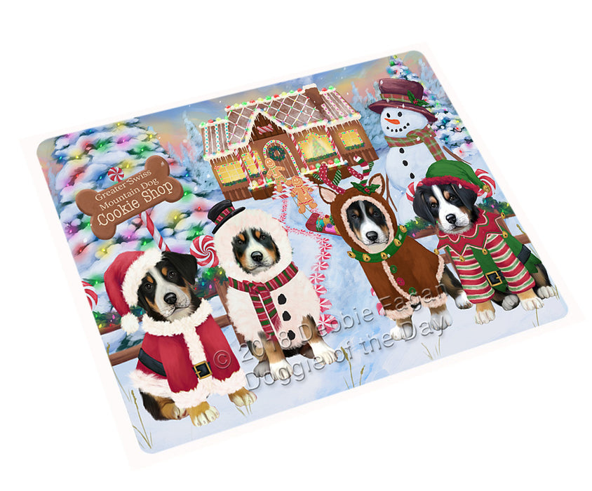 Holiday Gingerbread Cookie Shop Greater Swiss Mountain Dogs Cutting Board C74352