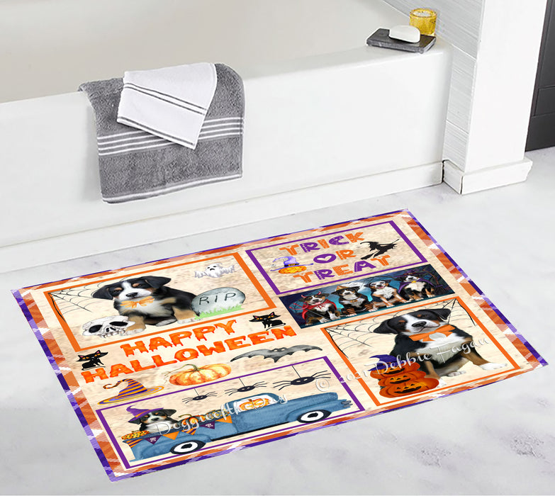 Happy Halloween Trick or Treat Greater Swiss Mountain Dogs Bathroom Rugs with Non Slip Soft Bath Mat for Tub BRUG54700