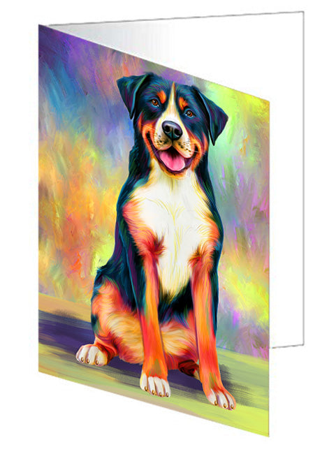 Paradise Wave Greater Swiss Mountain Dog Handmade Artwork Assorted Pets Greeting Cards and Note Cards with Envelopes for All Occasions and Holiday Seasons GCD72728