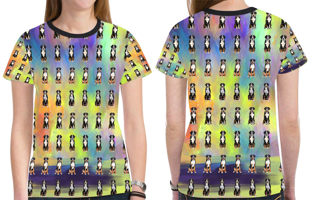 Paradise Wave Greater Swiss Mountain Dogs All Over Print Mesh Women's T-shirt