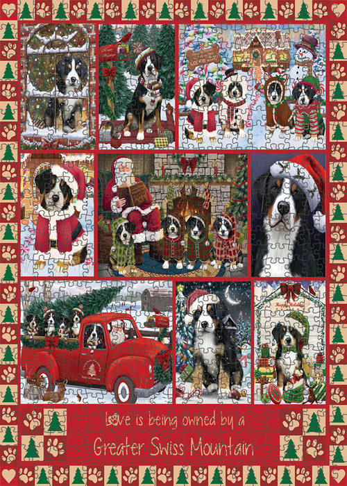 Love is Being Owned Christmas Greater Swiss Mountain Dogs Puzzle with Photo Tin PUZL99396