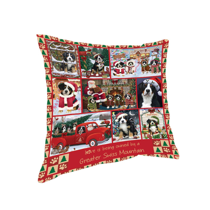 Love is Being Owned Christmas Greater Swiss Mountain Dogs Pillow PIL85780