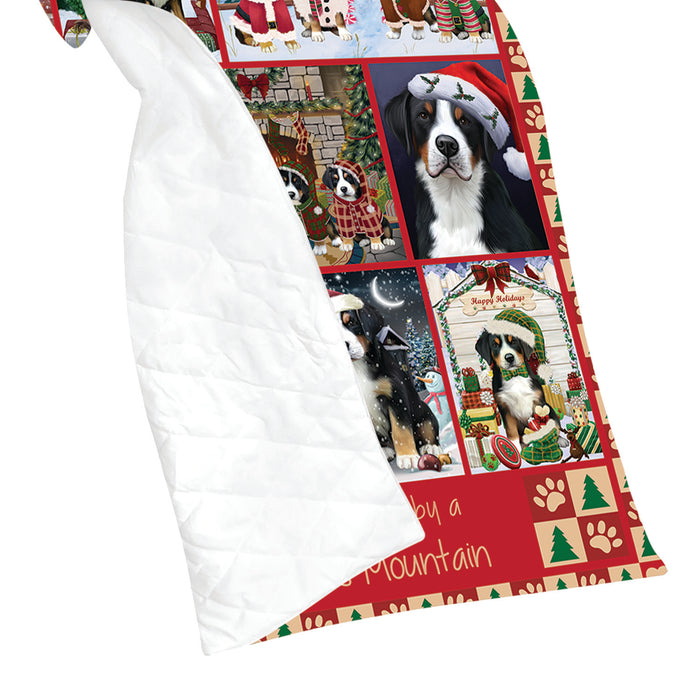 Love is Being Owned Christmas Greater Swiss Mountain Dogs Quilt