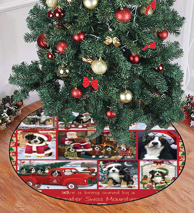 Love is Being Owned Christmas Greater Swiss Mountain Dogs Tree Skirt