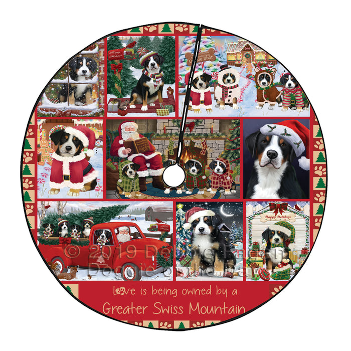 Love is Being Owned Christmas Greater Swiss Mountain Dogs Tree Skirt
