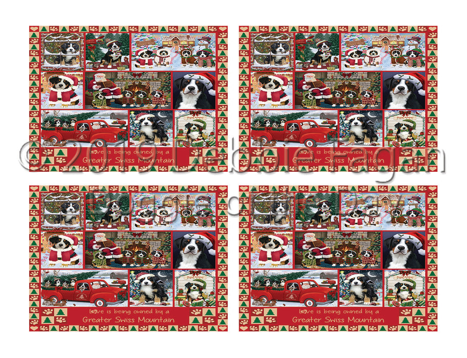 Love is Being Owned Christmas Greater Swiss Mountain Dogs Placemat