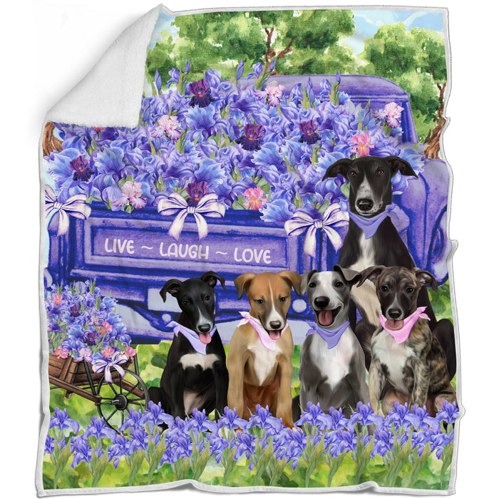 Greyhound Blanket: Explore a Variety of Custom Designs, Bed Cozy Woven, Fleece and Sherpa, Personalized Dog Gift for Pet Lovers