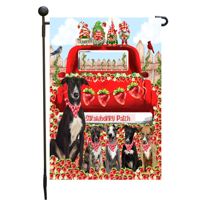 Greyhound Dogs Garden Flag: Explore a Variety of Custom Designs, Double-Sided, Personalized, Weather Resistant, Garden Outside Yard Decor, Dog Gift for Pet Lovers