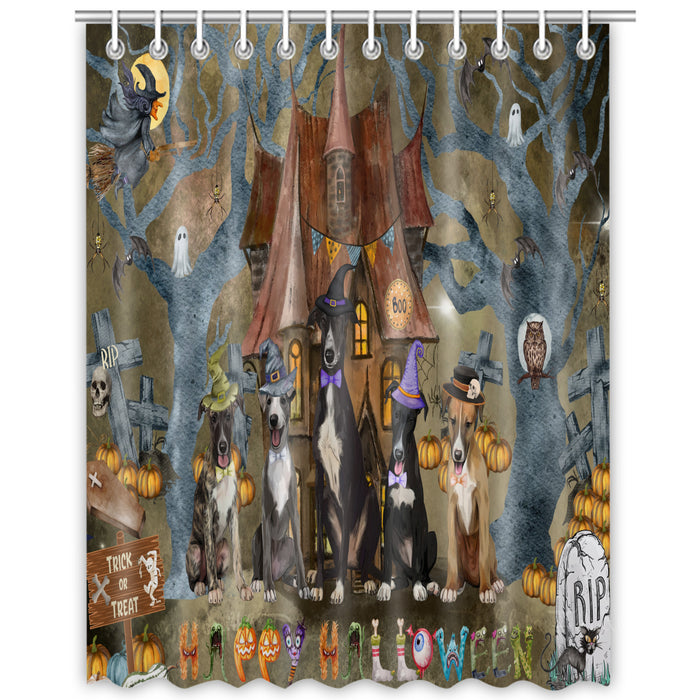 Greyhound Shower Curtain, Personalized Bathtub Curtains for Bathroom Decor with Hooks, Explore a Variety of Designs, Custom, Pet Gift for Dog Lovers