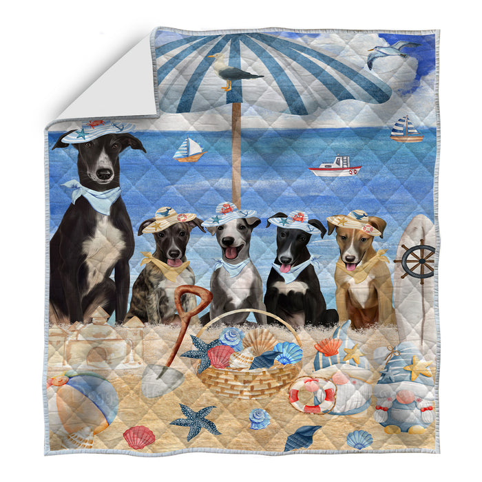 Greyhound Bedspread Quilt, Bedding Coverlet Quilted, Explore a Variety of Designs, Personalized, Custom, Dog Gift for Pet Lovers