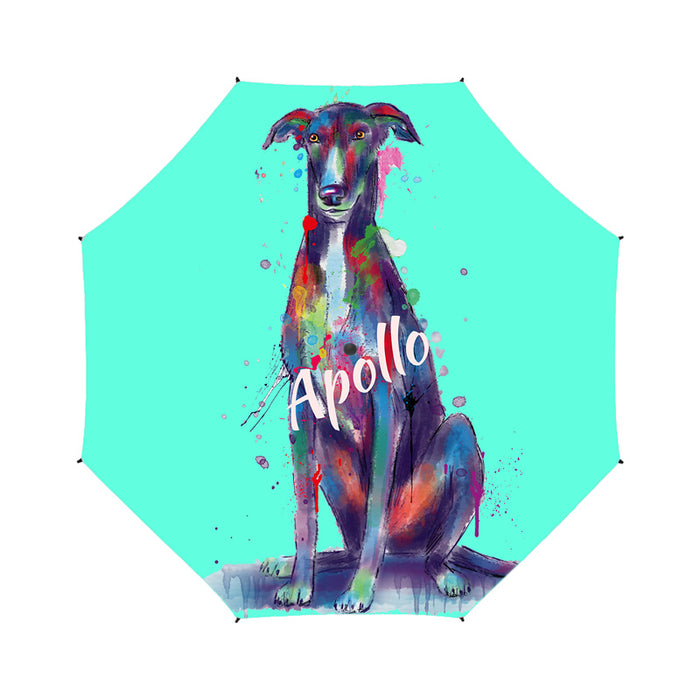 Custom Pet Name Personalized Watercolor Greyhound DogSemi-Automatic Foldable Umbrella