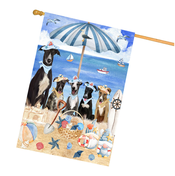Greyhound Dogs House Flag, Double-Sided Home Outside Yard Decor, Explore a Variety of Designs, Custom, Weather Resistant, Personalized, Gift for Dog and Pet Lovers