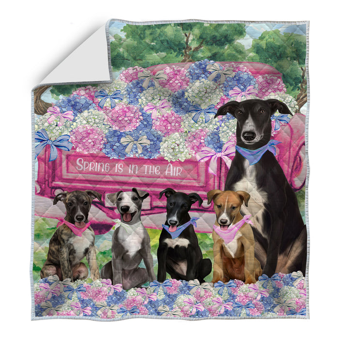 Greyhound Bedspread Quilt, Bedding Coverlet Quilted, Explore a Variety of Designs, Personalized, Custom, Dog Gift for Pet Lovers
